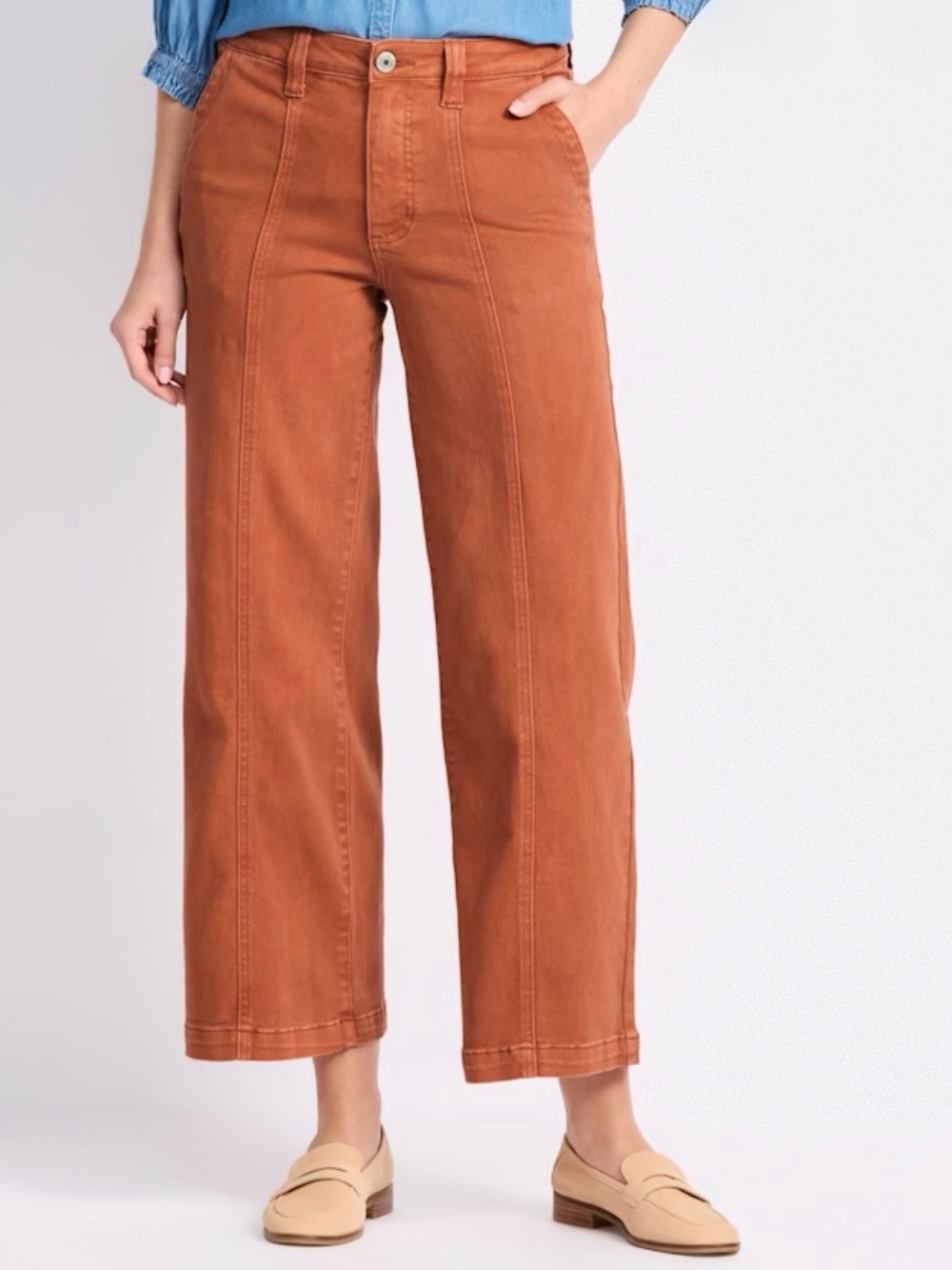Rust Orange Wide Leg Pants - Size 12